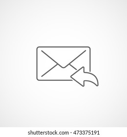 Email Message Sent Line Icon On White Background