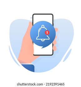E-Mail-Nachricht Smartphone. Nachrichtenbenachrichtigungssymbol.Digital-Marketing-Konzept