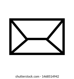 Email or message thin line icon. Black envelope outline icon. Editable stroke vector.