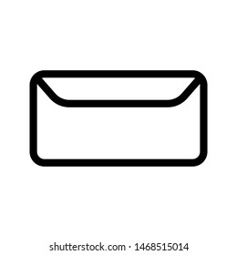 Email or message thin line icon. Black envelope outline icon. Editable stroke vector.
