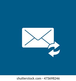 Email Message Update Flat Icon On Blue Background