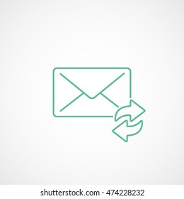 Email Message Update Green Line Icon On White Background