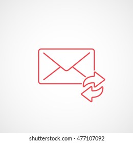 Email Message Update Red Line Icon On White Background