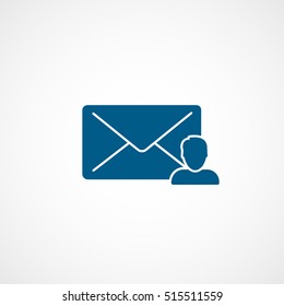 Email Message User Blue Line Icon On White Background