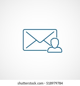 Email Message User Blue Line Icon On White Background