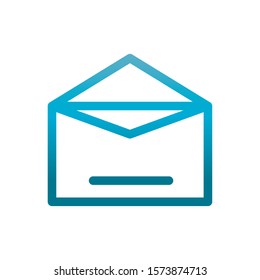 email message user interface blue gradient vector illustration