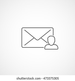 Email Message User Line Icon On White Background