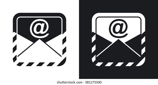 Email message vector icon. Two-tone version on black and white background