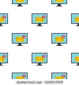 Email messages on computer monitor pattern seamless flat style for web vector illustration