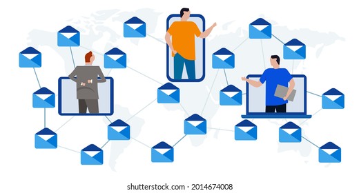email messaging e-mail communication people sending receiving envelope icon worldwide communication digital technology traffic