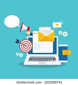 Email And Messaging, Email Marketing Campaign, Working Process, New Email Message