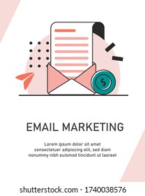 Email and messaging,Email marketing campaign,flat design icon vector illustration
