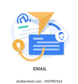 Email and messaging,Email marketing campaign,flat design icon vector illustration