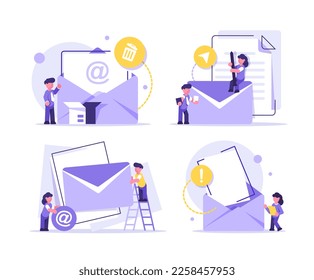 Email and messaging,Email marketing campaign,flat design icon vector illustration