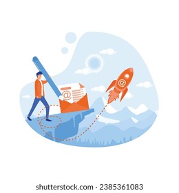 Email and messaging,Email marketing campaign,Working process, New email message. flat vector modern illustration 