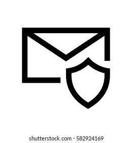 Email mini line, icon, background and graphic. The icon is black and white, linear  flat, vector, pixel perfect, minimal, suitable for web and print. 
