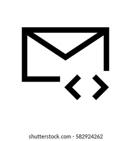 Email mini line, icon, background and graphic. The icon is black and white, linear  flat, vector, pixel perfect, minimal, suitable for web and print. 