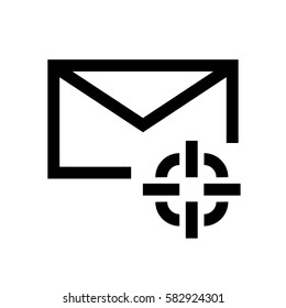 Email mini line, icon, background and graphic. The icon is black and white, linear  flat, vector, pixel perfect, minimal, suitable for web and print. 