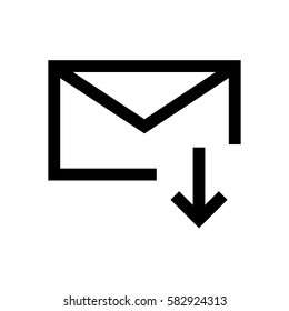 Email mini line, icon, background and graphic. The icon is black and white, linear  flat, vector, pixel perfect, minimal, suitable for web and print. 