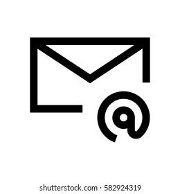 Email mini line, icon, background and graphic. The icon is black and white, linear  flat, vector, pixel perfect, minimal, suitable for web and print. 