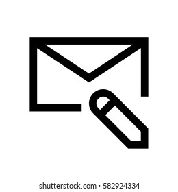 Email mini line, icon, background and graphic. The icon is black and white, linear  flat, vector, pixel perfect, minimal, suitable for web and print. 