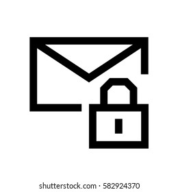Email mini line, icon, background and graphic. The icon is black and white, linear  flat, vector, pixel perfect, minimal, suitable for web and print. 