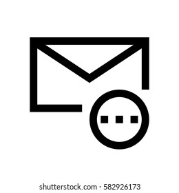Email mini line, icon, background and graphic. The icon is black and white, linear  flat, vector, pixel perfect, minimal, suitable for web and print. 