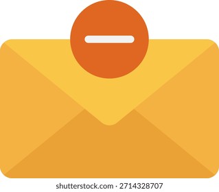 Correo electrónico con el icono de signo menos para eliminar el concepto
