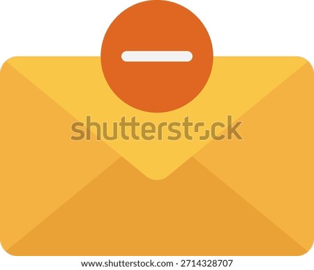 Email with Minus Sign Icon for Remove Concept