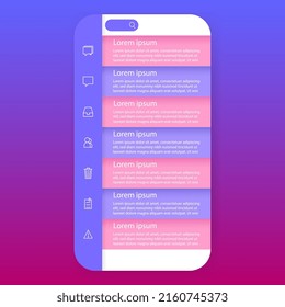 Email Mobile App User Inteface Template Card, Smartphone Redesign Realistic Object 