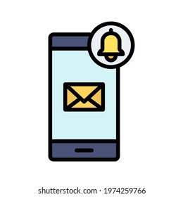 Email, mobile, notification, message icon vector image. Can also be used for cyber security. Suitable for use on web apps, mobile apps and print media.