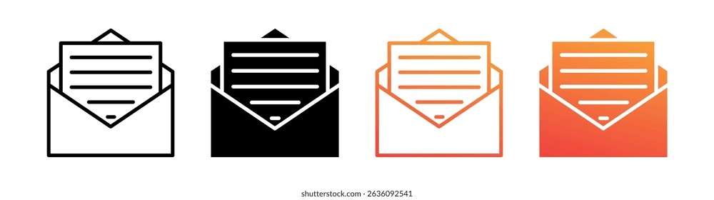 Email Multi Style Icon Set Vector
