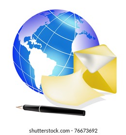 E-mail of a network the Internet delivers you the message from any point of the world