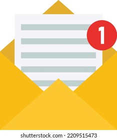 correo electrónico con nuevo vector de signo de notificación
