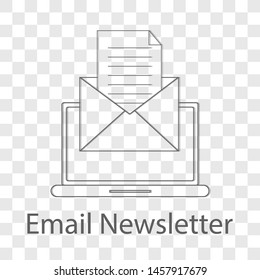Email Newsletter icon on transparency background. Flat style vector illustration.