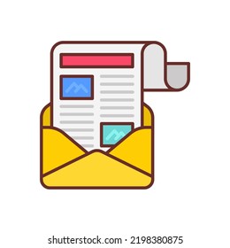 E-Mail-Newsletter-Symbol in Vektorgrafik. Logotyp