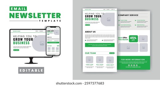 Email Newsletter Template Design for Business.