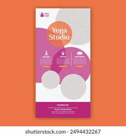 E-Mail Newsletter Vorlage für Yoga und Meditation Website UI Interface oder Webseitenkopf Zielseite, vertikales Yoga Poster oder Rollup Banner, Gesundheit und Wellness Email Newsletter Vorlage