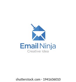 Email Ninja logo design concept, mail, inbox, vector logo design template