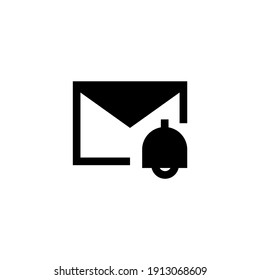 Email notification bell symbol icon in glyph style. Message and email symbols with conditions. Vector