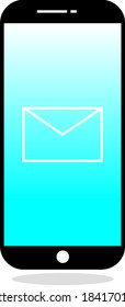 Email notification concept. New email on the smartphone screen. Vector illustration in flat style.