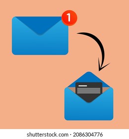 Email notification concept simple clip art vector illustration