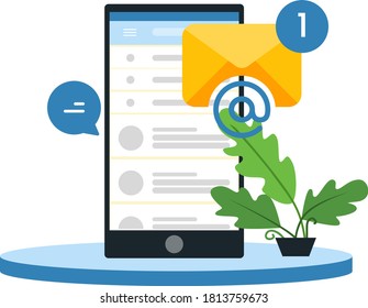 Email Notification flat design concept