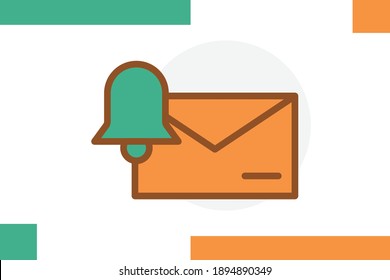 
Email notification icon colored line symbol. Premium quality isolated email element. 
