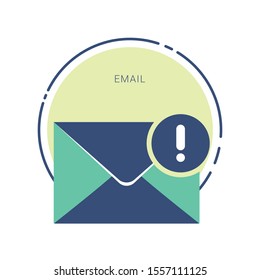 Email Notification Icon. Flat style