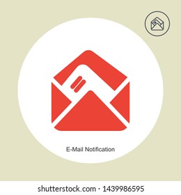 email notification icon isolated on white background. like icon in trendy design style. like vector icon modern and simple flat symbol for web site, mobile app, UI. Setting icon vector illustration, E