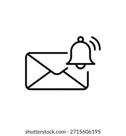 Ícone de notificação de e-mail isolado no plano de fundo branco 