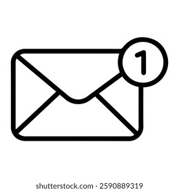 Email Notification Icon, New Message Alert, Inbox Notification, Unread Mail Symbol, Email Communication Update