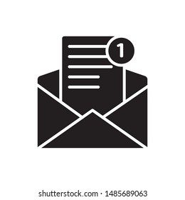 Email notification icon. Newsletter flat simple pictogram. Open envelope message vector illustration