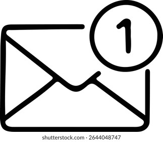 Ícone de Linha Minimalista de Notificação de Email